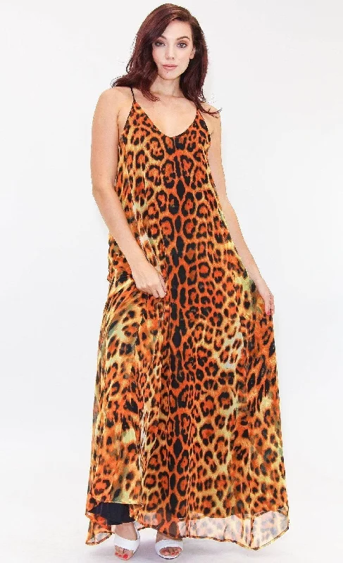 Fashion-forward Women's Wear La Moda Women's Animal Print Maxi Summer Lounge Dress For Beachwear | Racer Back Dresses Fashion-forward Women's Wear La Moda Women's Animal Print Maxi Summer Lounge Dress For Beachwear | Racer Back Dresses