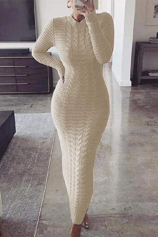 Women's Clothing Stores Twisted Long-sleeved Woolen Dress Sweaters