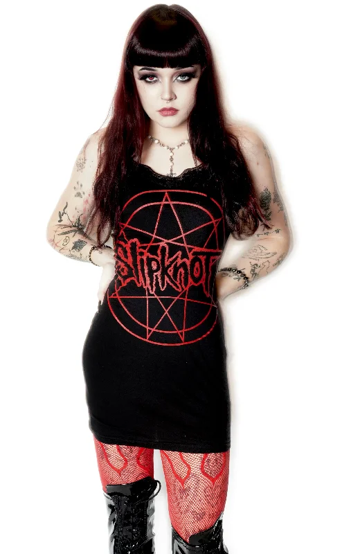 Best Online Women's Boutiques Slipknot - Pentagram Lace Strap Dress