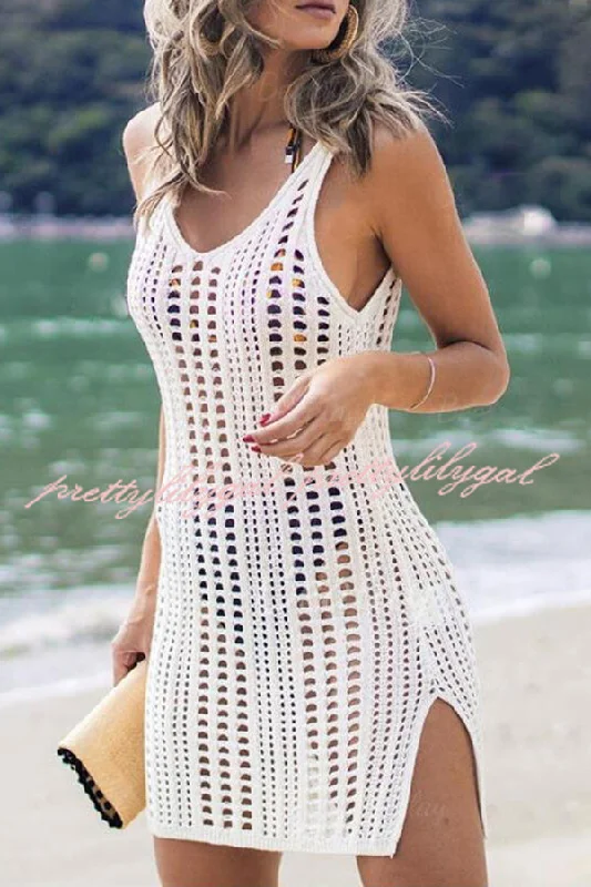 Urban Femme Streetwear Wandering Soul Crochet Cover-up Dress