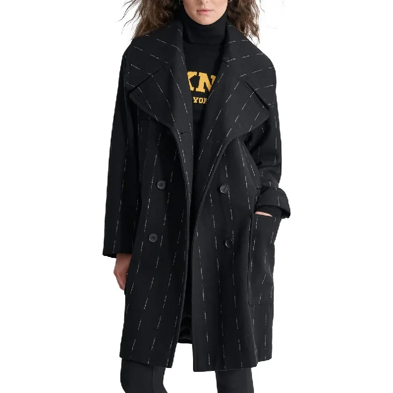 Women's Athletic Apparel Womens Double-Breasted Wool Overcoat