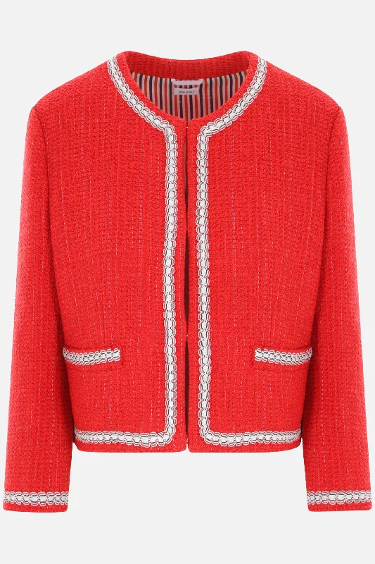 Women's Plus-Size Garments tweed cardigan jacket