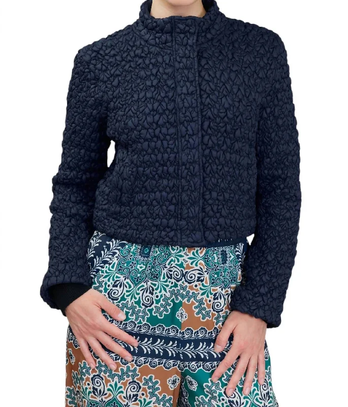 Women's Fashion-Forward Apparel Quilting Puffed Jacket In Navy