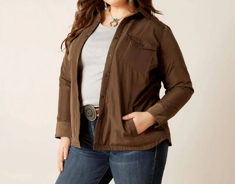 Women's Transitional Apparel Dilon Shirt Jacket - Plus In Canteen