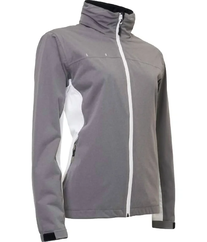 Modern Women's Outfit Women Swinley Rain Jacket In Grey Melange