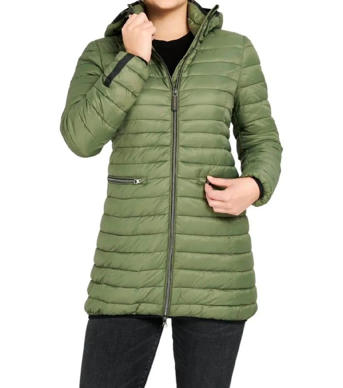 Women's Formal Clothes Shannon Vegan Down Coat In Military