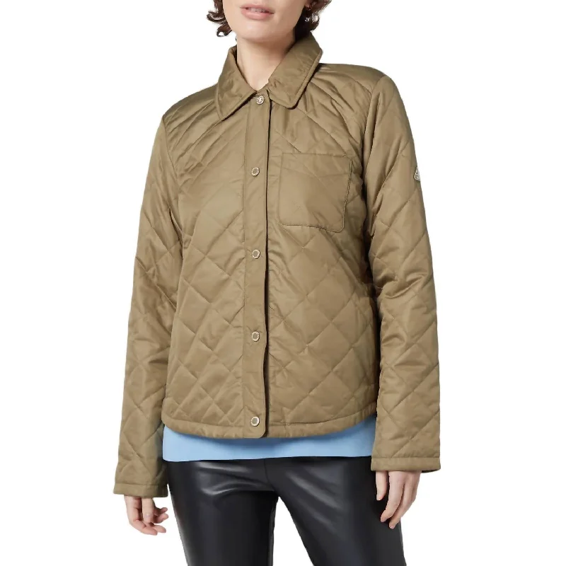 Fashion Sale Live Now – Upgrade Your Style For Less Blue Caps Quilt Jacket In Dusky Green