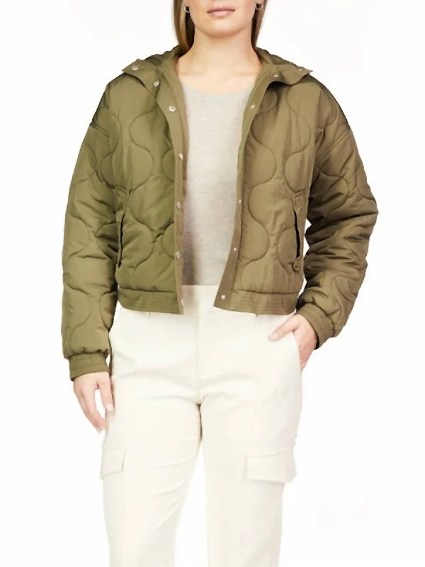 Women's Occasion Wear Apparel Comfy Quilted Jacket In Burnt Olive