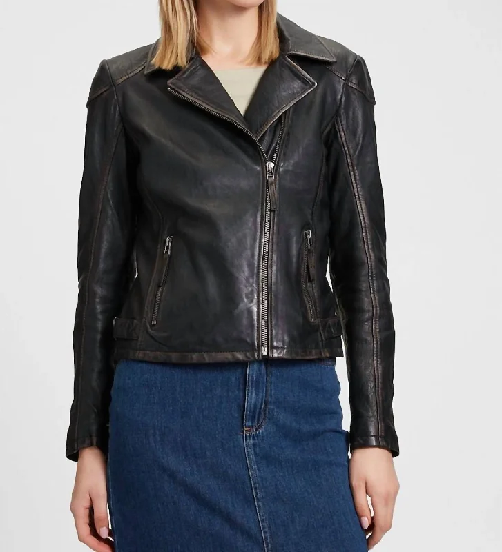 Casual Outfit For Women Peggie Leather Jacket In Black