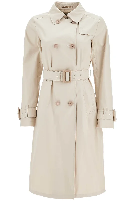 Women's Trendy Apparel Herno Women's  Cotton Double-Breasted Trench Coat With Adjustable Sleeves