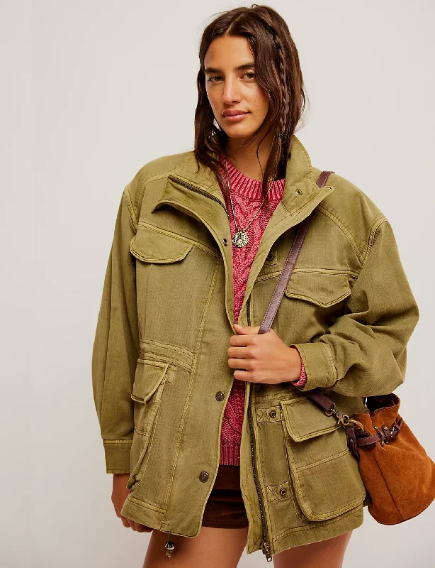 Timeless Women's Clothes Arya Utility Jacket, Dried Herb