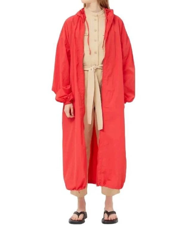 High-Quality Fashion At Discounted Prices – Shop Today Lightweight Trench Coat In Tomato Red