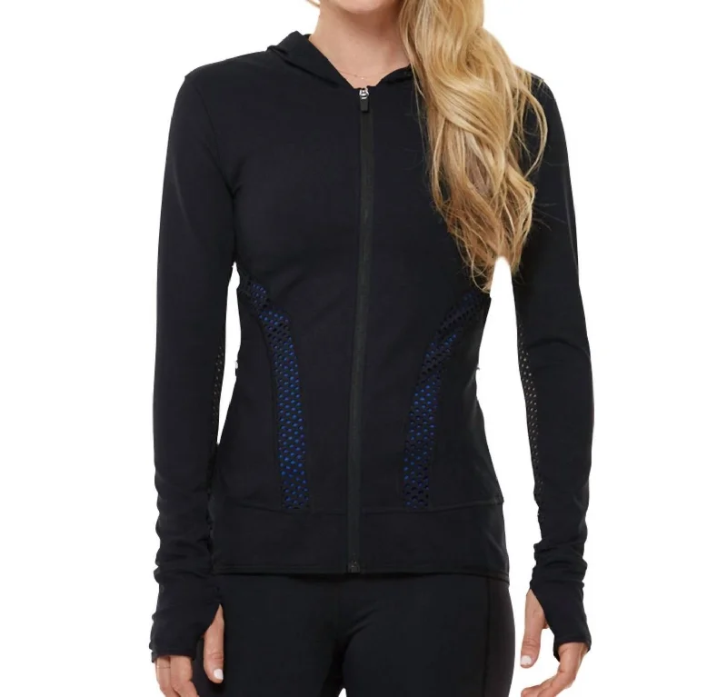 Women's Fashion-Forward Apparel Offbeat Hooded Jacket In Black