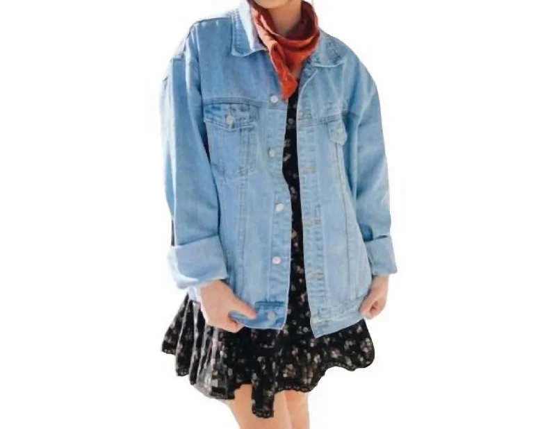 Women's Outdoor Activity Garments What A Friend We Have In Jesus Jacket In Light Blue Denim