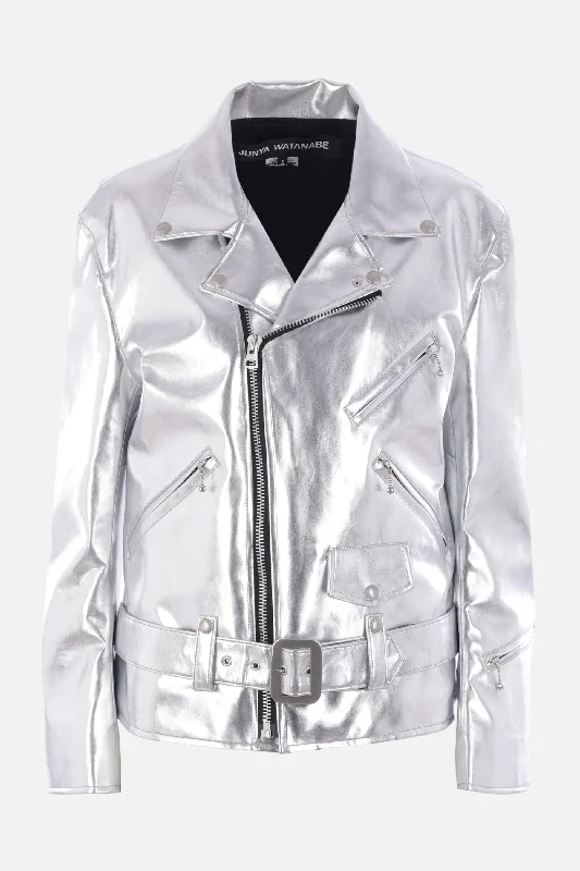 Must-Have Clothing Styles Now At Incredible Discounts biker jacket in metallized faux leather