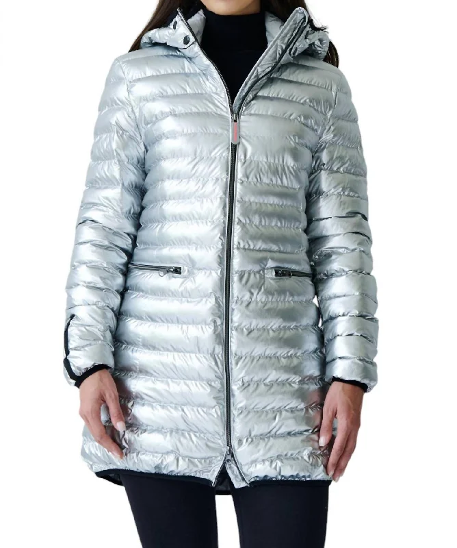 Women's Clothing For Special Occasions Shannon Vegan Down Coat In Silver