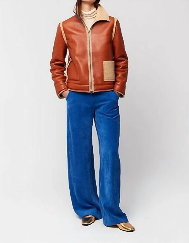 Formal Outfit For Women Reversible Faux Leather Jacket In Terracotta