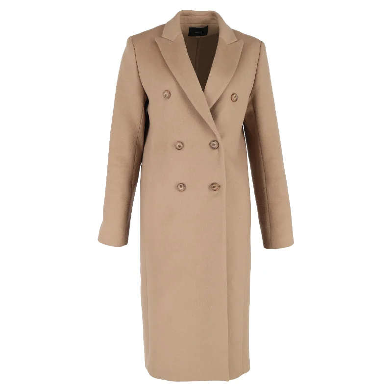 Fashionable Women's Casual Apparel Joseph Double-Breasted Camia Coat in Beige Wool