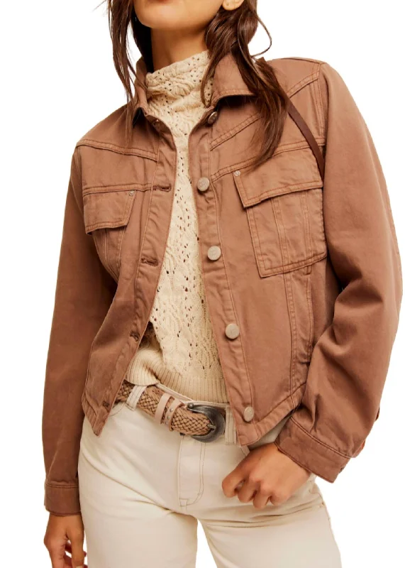 Limited-Time Markdowns On Stylish Wardrobe Essentials Jade Denim Jacket In Chocolate Mousse