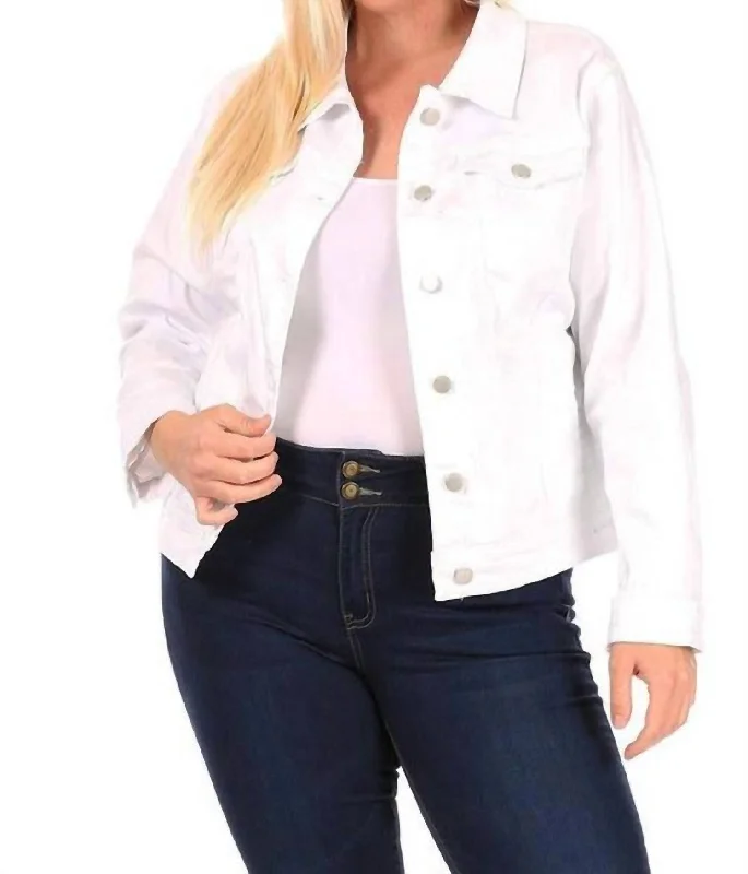 Women's Functional Outdoor Garments Here We Go Denim Jacket In White