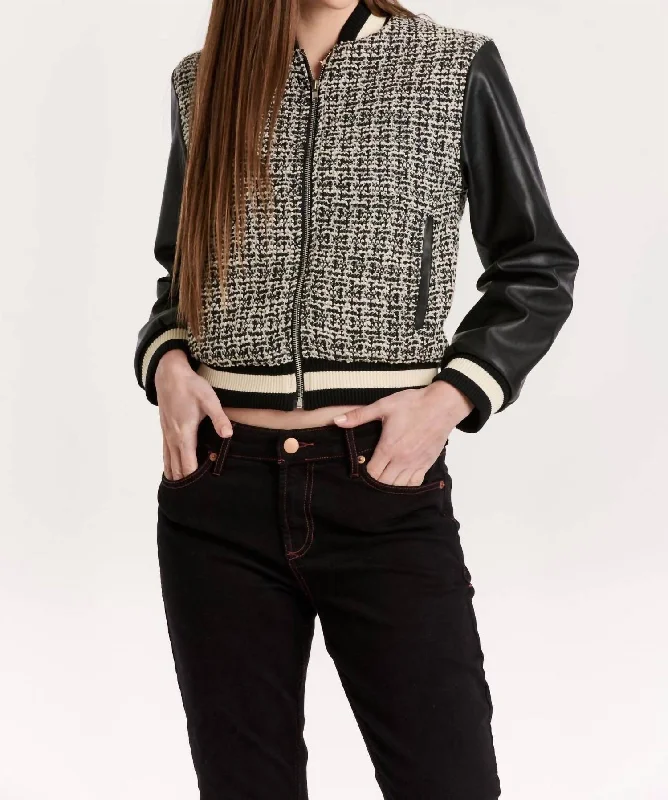 Women's Sporty Chic Clothes Janel Tweed Mixed Jacket In Multi