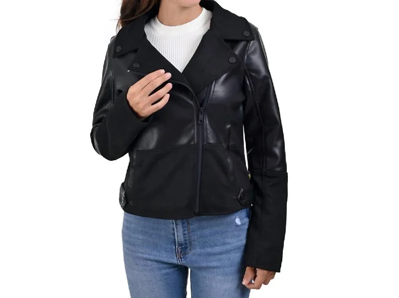 Huge Savings On Must-Have Clothing Essentials Synthetic Leather Biker Jacket In Black