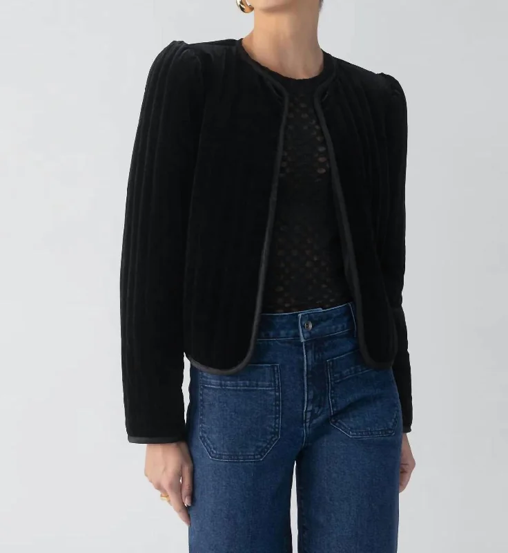 Flash Sale On Trendy Outfits – Don't Miss Out Quilted Velvet Jacket In Black