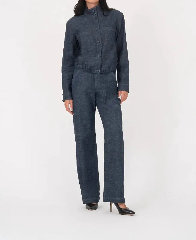 Women's Work Outfit For The Office Alva Crop Jacket In Denim