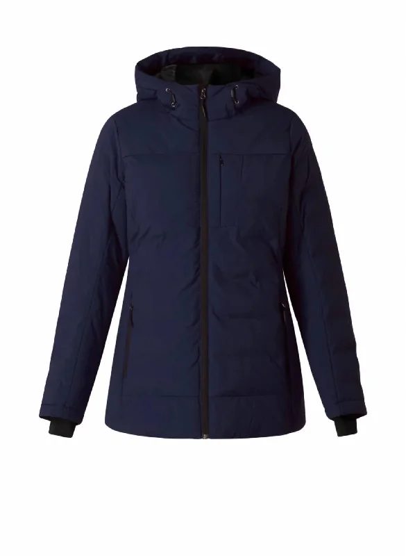 Chic Women's Garments Women's Novan Hooded Coat In Dark Blue