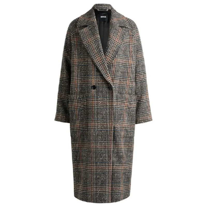 Women's Clothes For Special Occasions Loose-fit double-breasted coat in Glen-check tweed