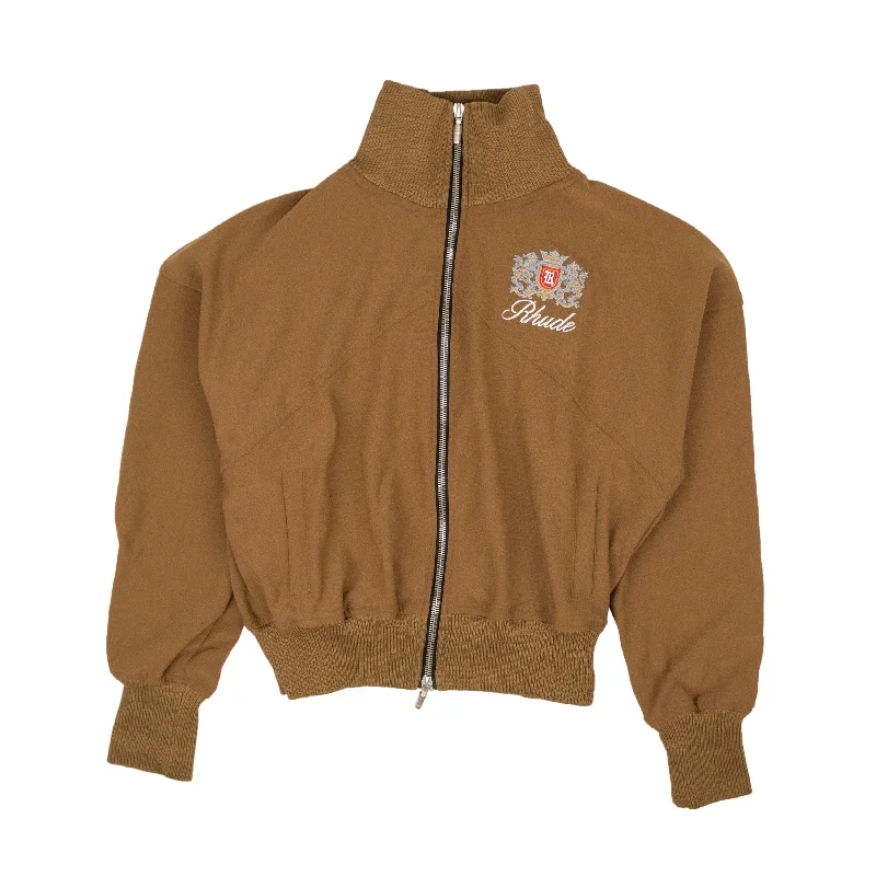 Everyday Fashion Brown Cotton Logo Brentwood Track Jacket