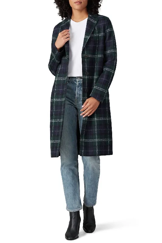 Flash Sale – Stunning Outfits At Exclusive Prices Tartan Wool Overcoat In Green Plaid Twil