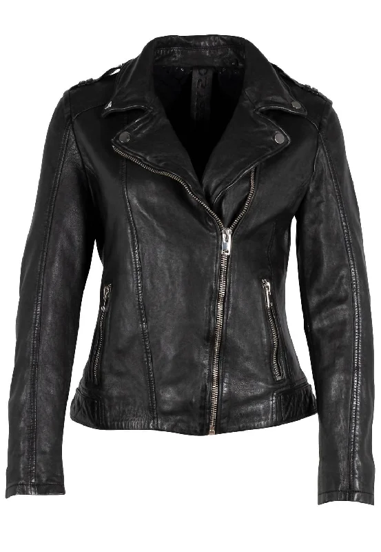 Women's Athletic Garments Women's Narin Leather Jacket In Black