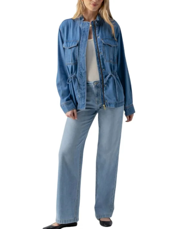 Women's Clothes For Work Cinched Surplus Jacket In Sundrenched