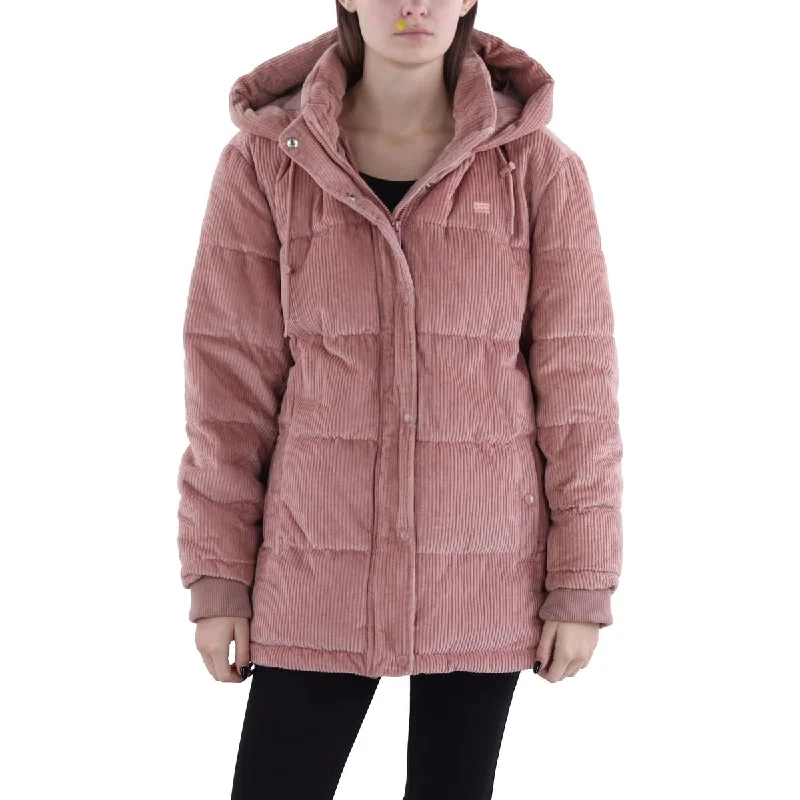 Women's Transitional Apparel Womens Corduroy Hooded Puffer Jacket