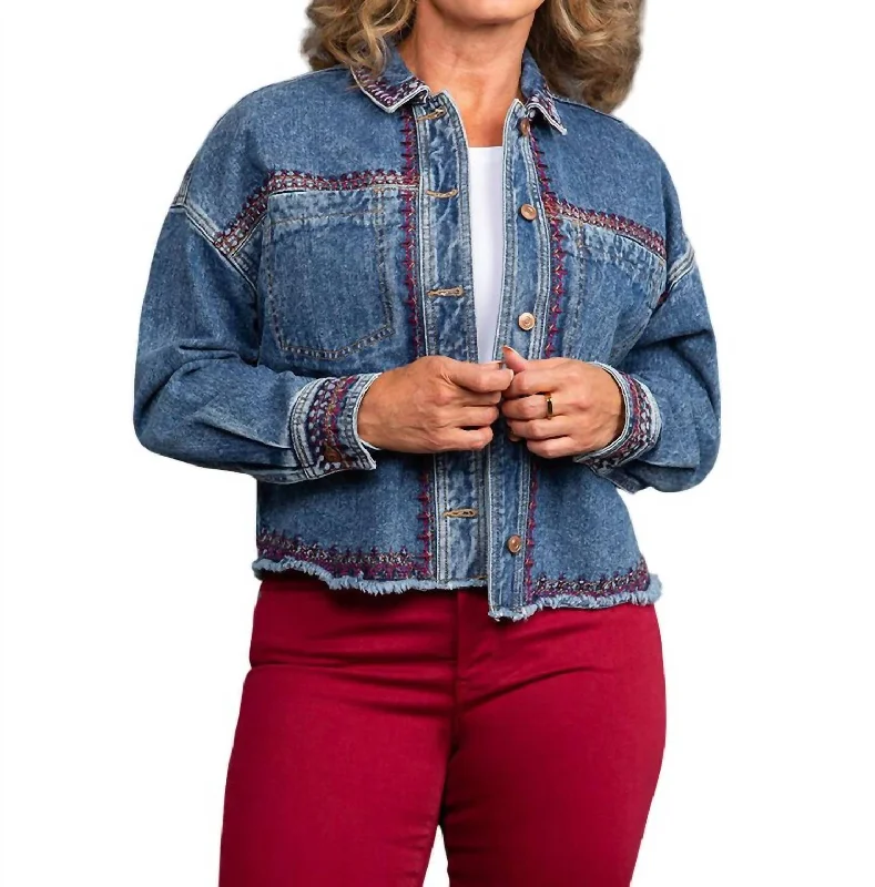 Women's Cozy Clothes Embroidered Denim Jacket