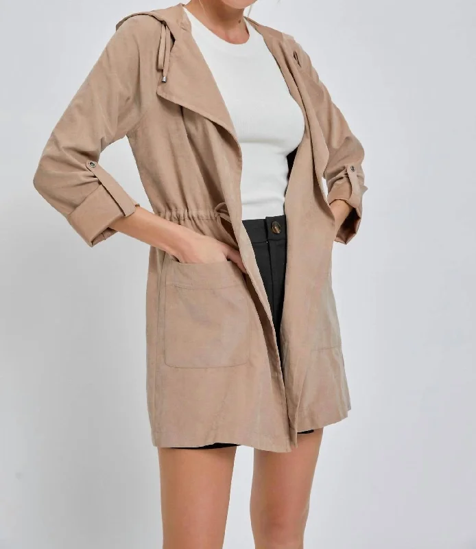 Plus-Size Women's Clothing Peachskin Jacket In Hazelnut