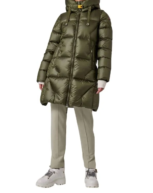 Premium Fashion At Promotional Prices – Limited Time Only Women's Janet Long Puffer Jacket In Rosemary