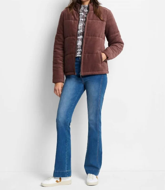 Timeless Women's Clothes Velvet Puffer In Chai