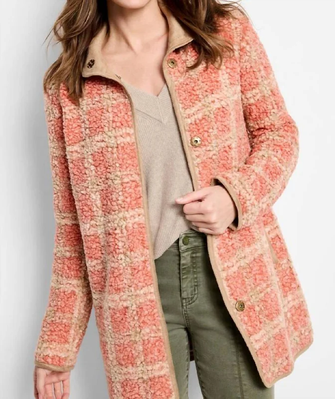 Tailored Clothing For Women Sunset Sherpa Jacket In Pink Multi