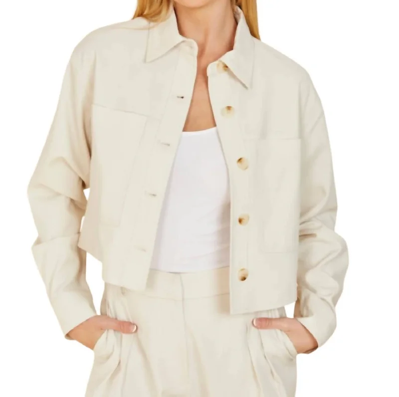 Women's Night-Out Outfit Cropped Jacket In Cream