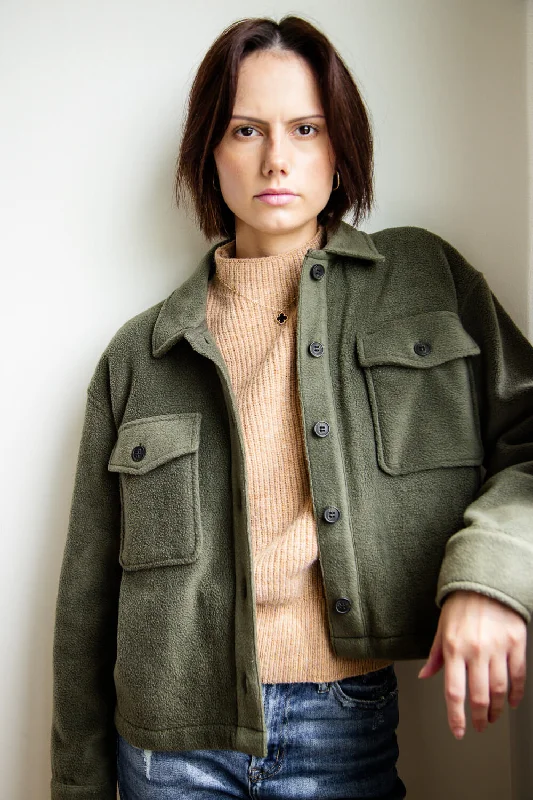 Women's Loungewear Clothes Thread & Supply Auria Trucker Jacket in Pine Needle | J1564PFKTS-PINENEEDLE