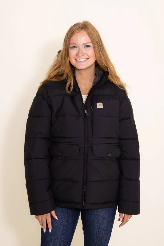 Women's Seasonal Apparel Carhartt Relaxed Fit Midweight Utility Jacket for Women in Black | 105457-N04