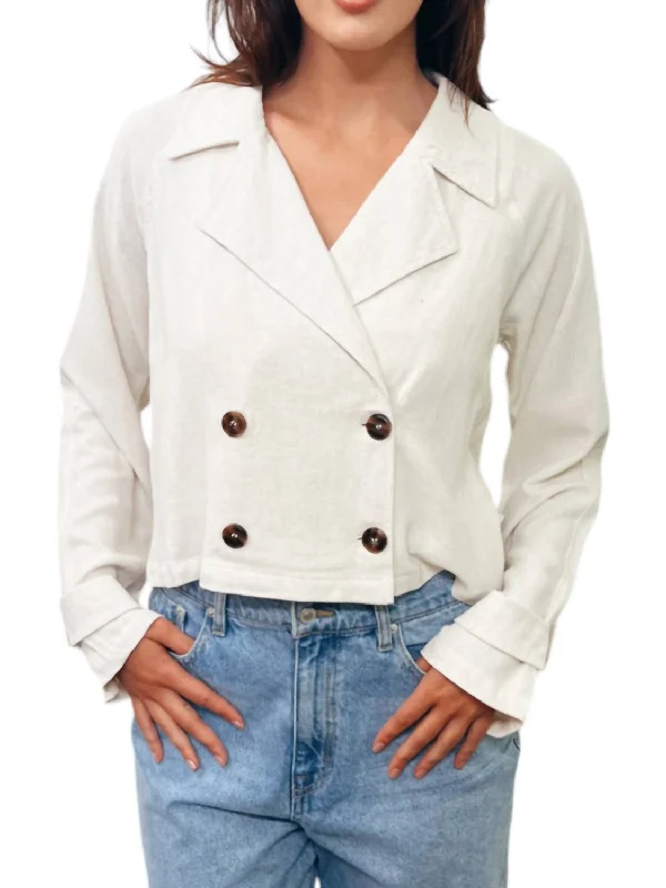 Huge Fashion Markdowns – Update Your Closet Now Linen Blend Trench Jacket In Oatmeal