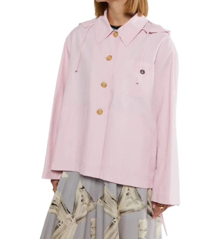 Women's Date Night Outfit Short Raincoat In Pink