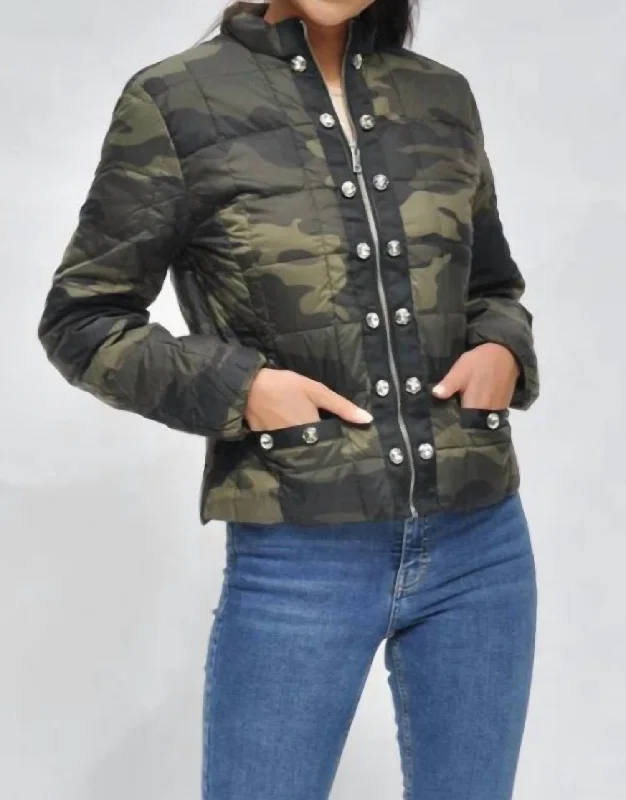 Women's Relaxed Outfit Lia Rhinestone Jacket In Camo