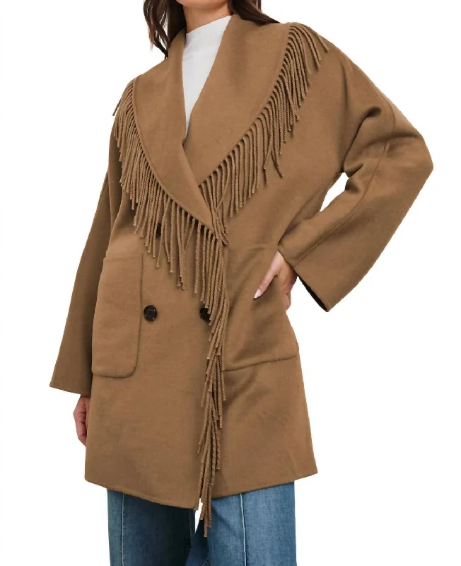 Women's Comfortable Clothes For Weekends Hugo Coat In Camel