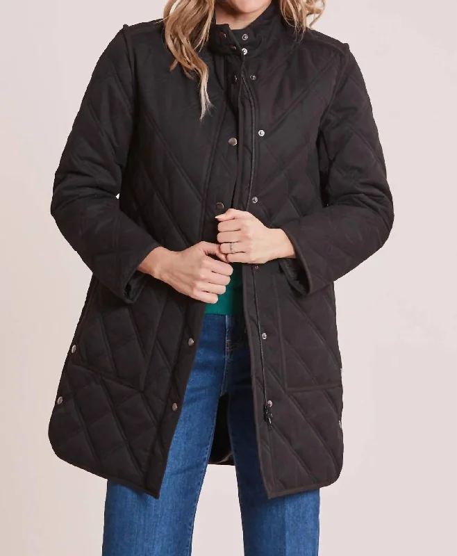 Women's Vacation Garments Tilda Quilted Car Coat In Black