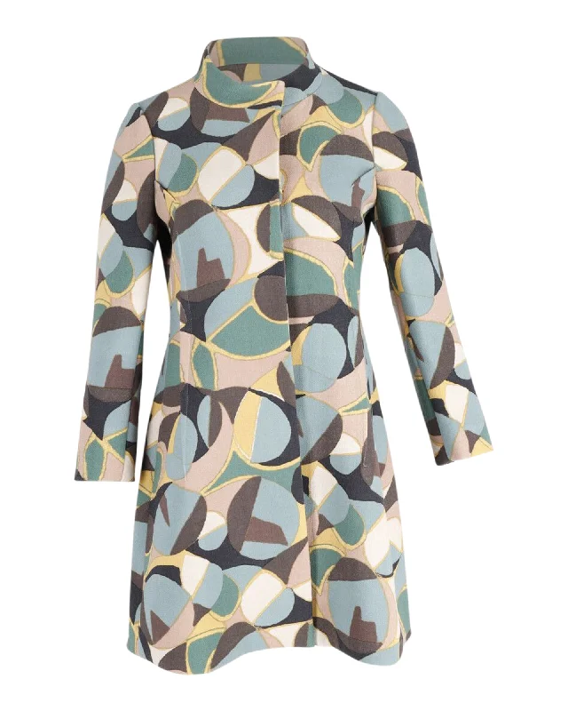 Women's Formal Apparel Marni Patterned Coat in Multicolor Wool