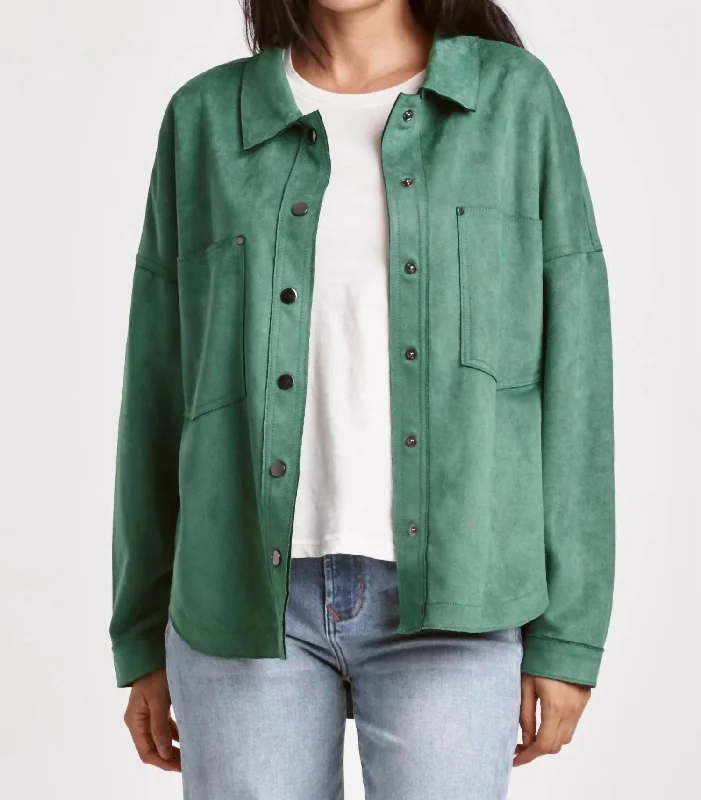 Women's Apparel Gina Suede Shirt Jacket In Nephrite